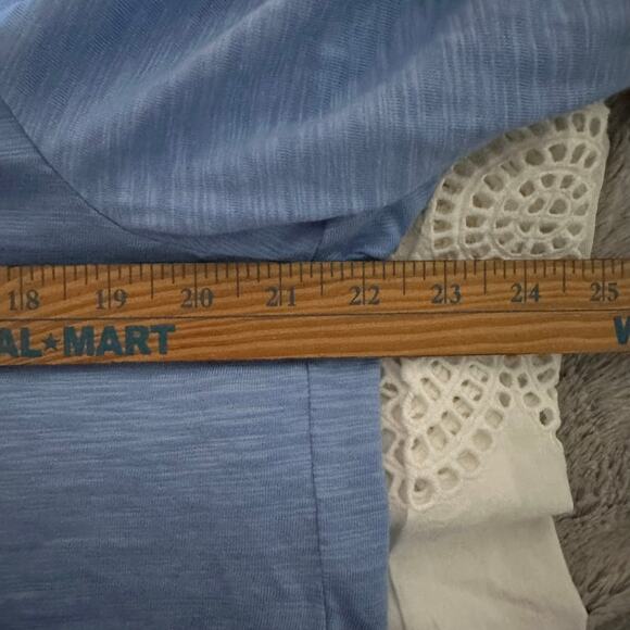 Chicos smocked sleeve size 3 XL BLUE LONG SLEEVE TOP - Picture 7 of 7